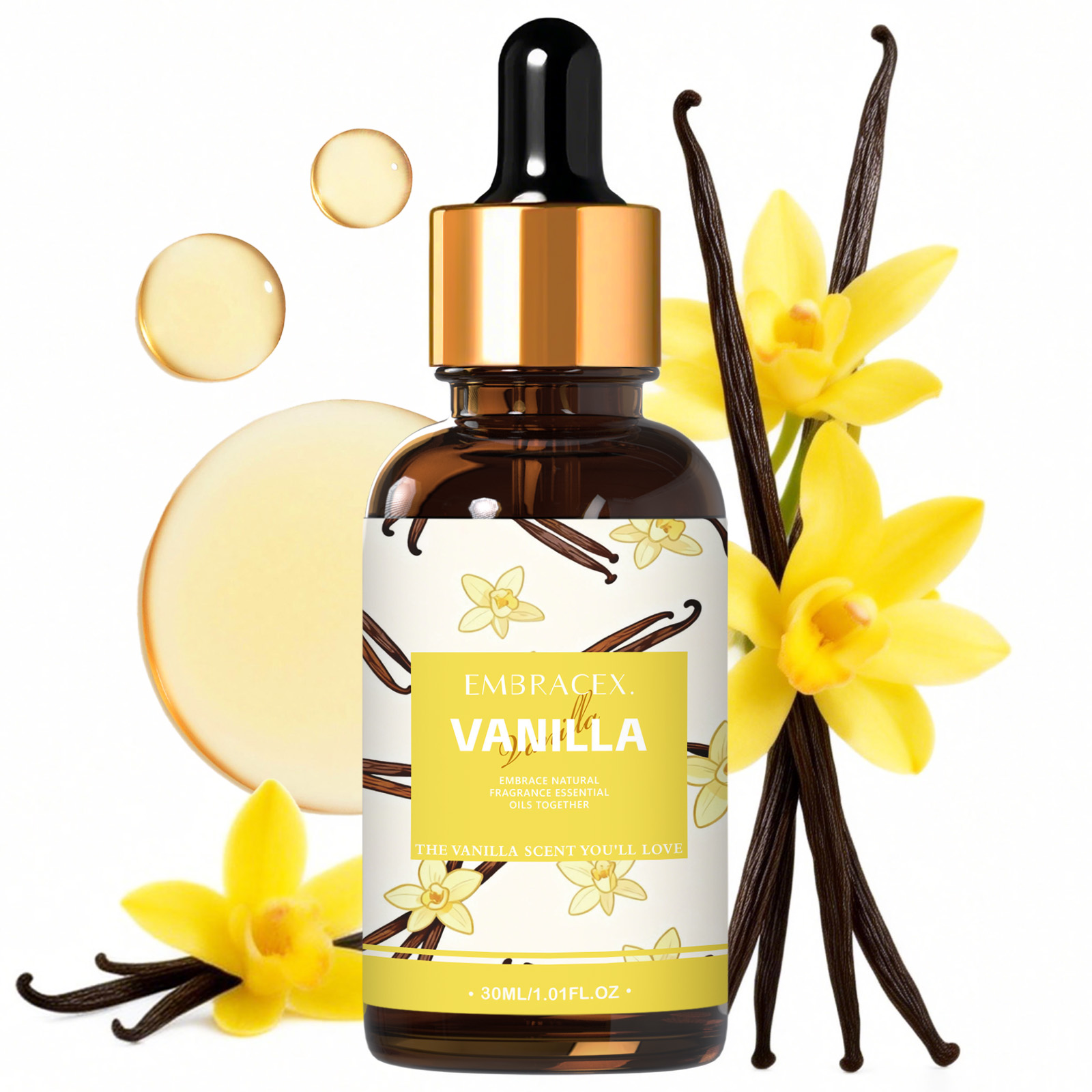 Vanilla Perfume Oil - 30ml Vanilla Essential Oil Perfume Skincare