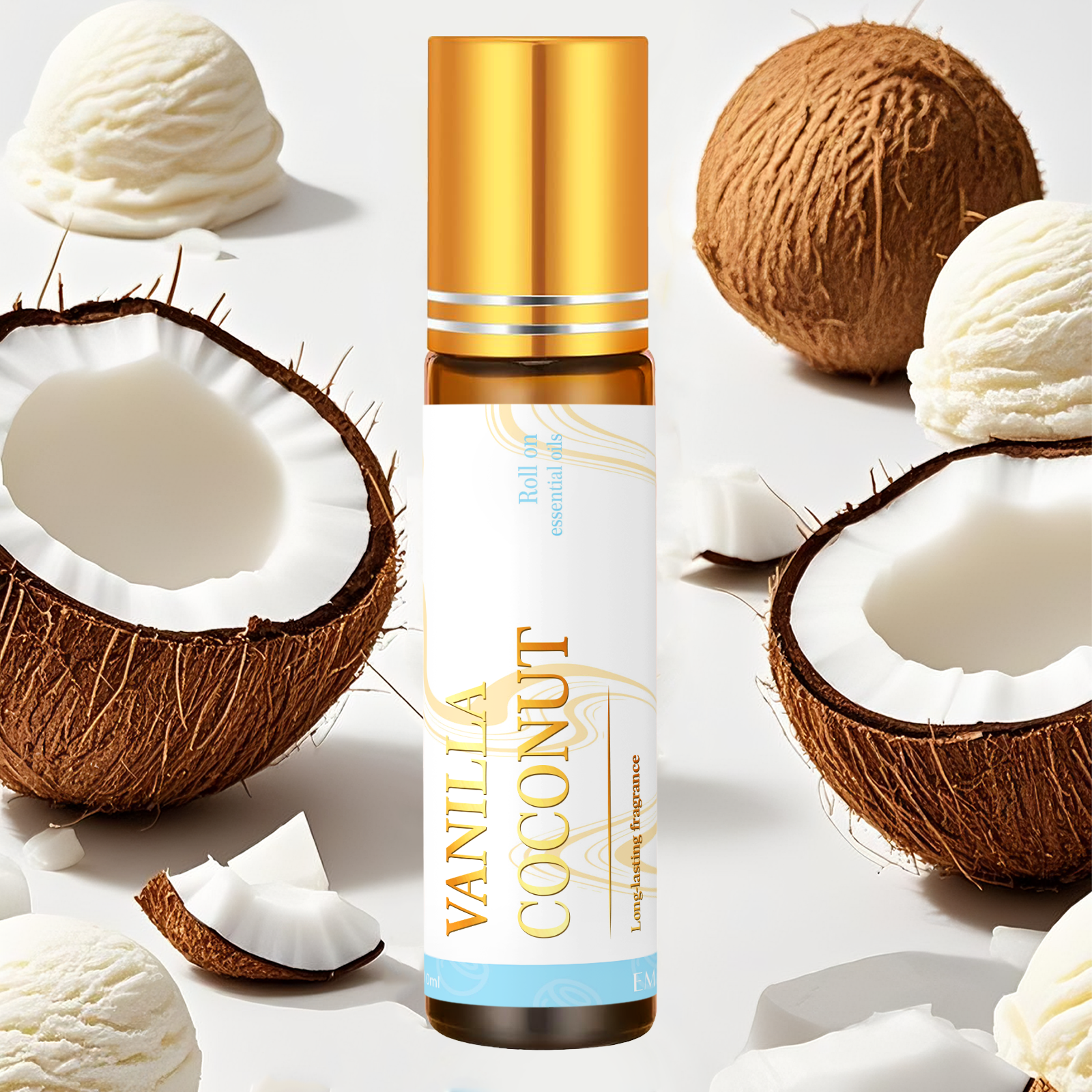 Vanilla Perfume Oil - 10ml Vanilla Coconut Essential Oil Rollerball