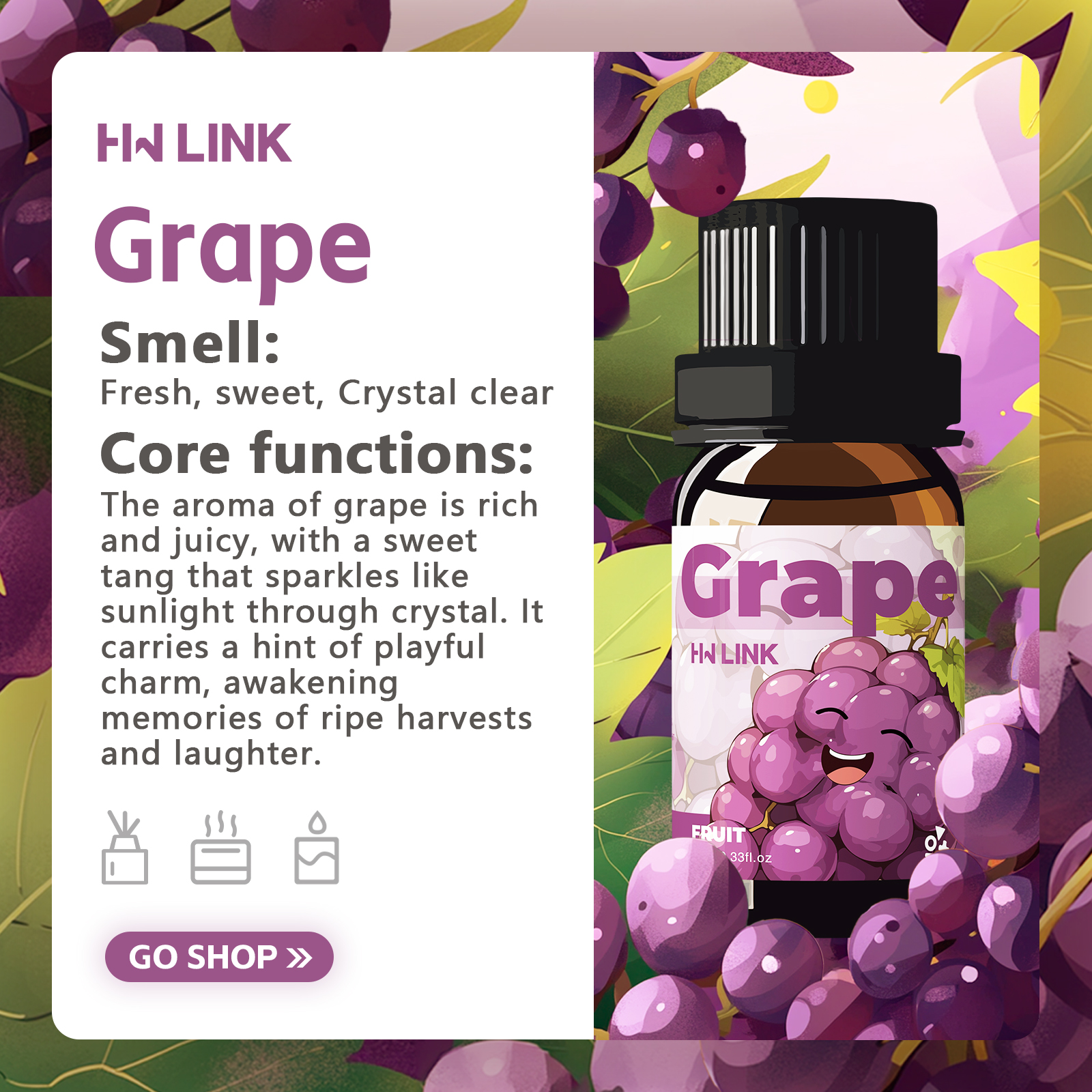 Grape Essential Oil 10ml Perfu - Perfume Fragrance Oils For Candles บทวิจารณ์และราคา