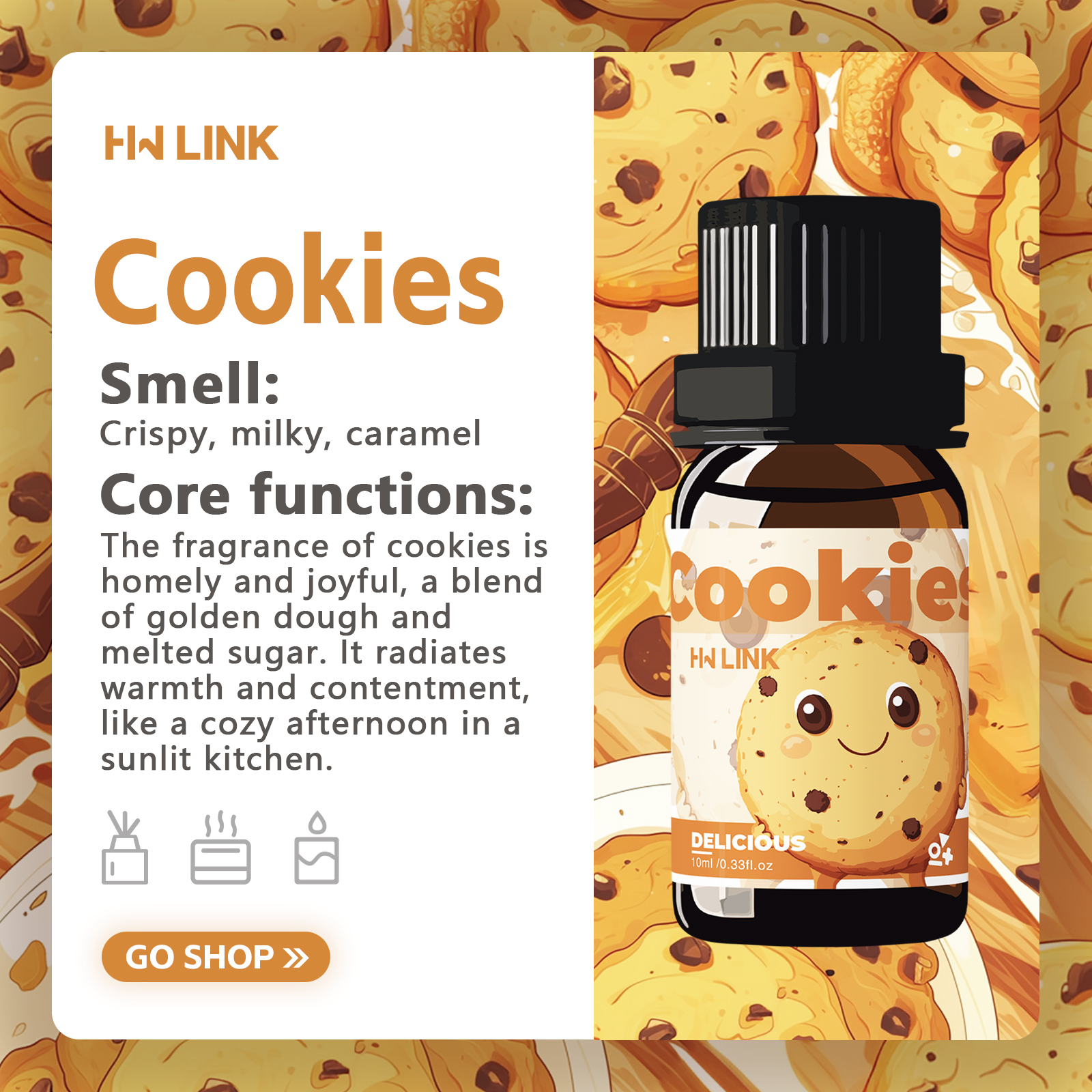 10ml Cookies Essential Oils Pe - Perfume Fragrance Oils For Candles บทวิจารณ์และราคา