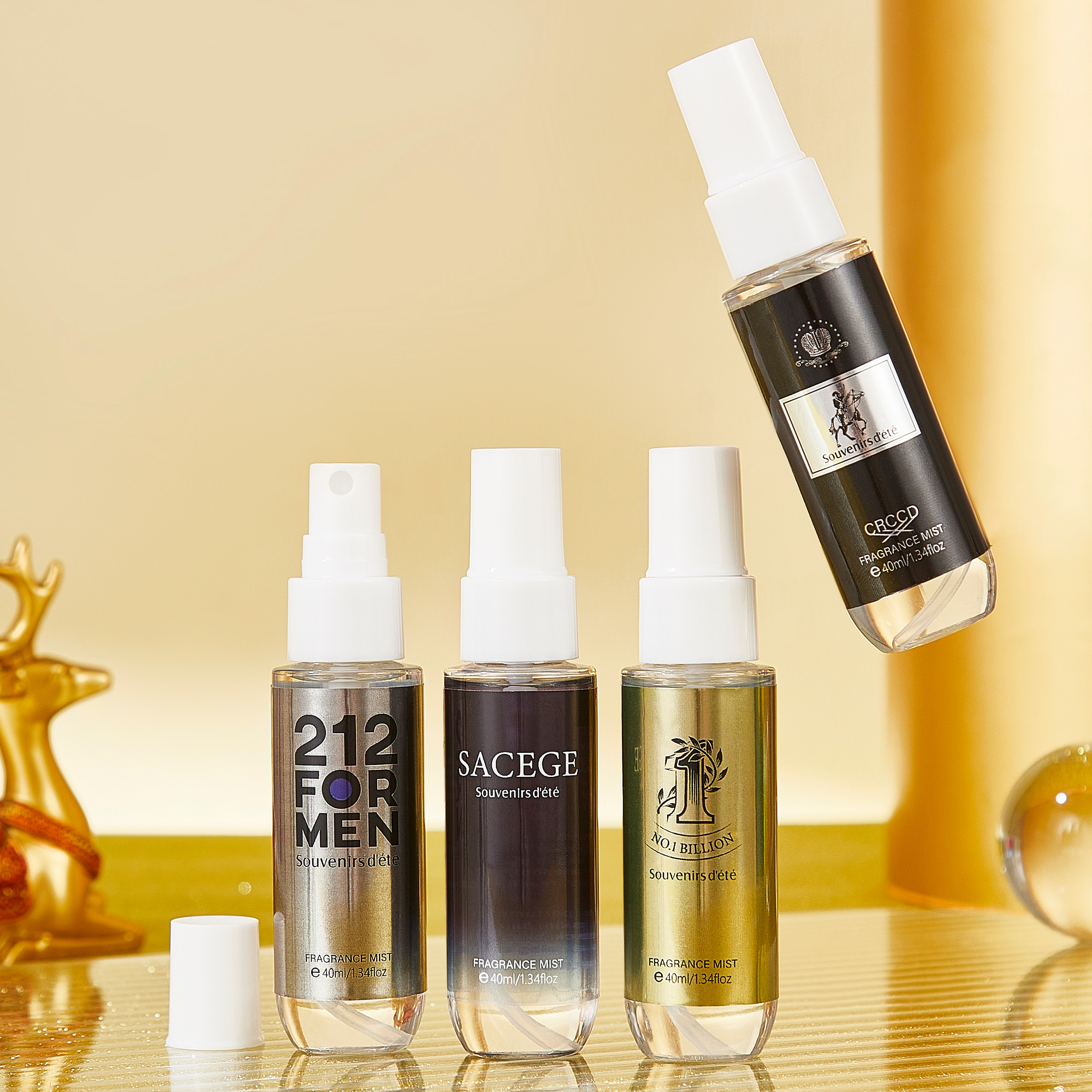 4pcs black gold men's perfume, - Perfume Fragrance Hair Spray บทวิจารณ์และราคา