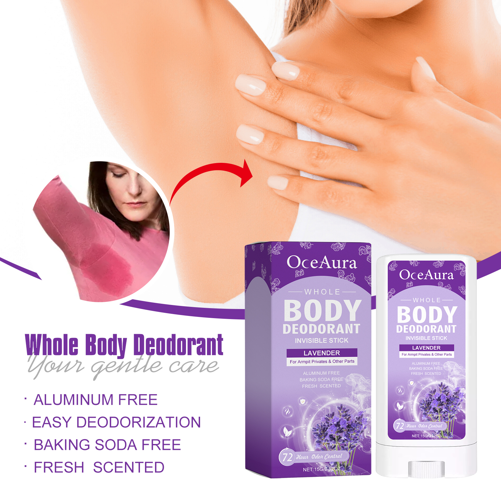 Oceaura Lavender Body Deodoran - Perfume Fragrance Moisturizer บทวิจารณ์และราคา
