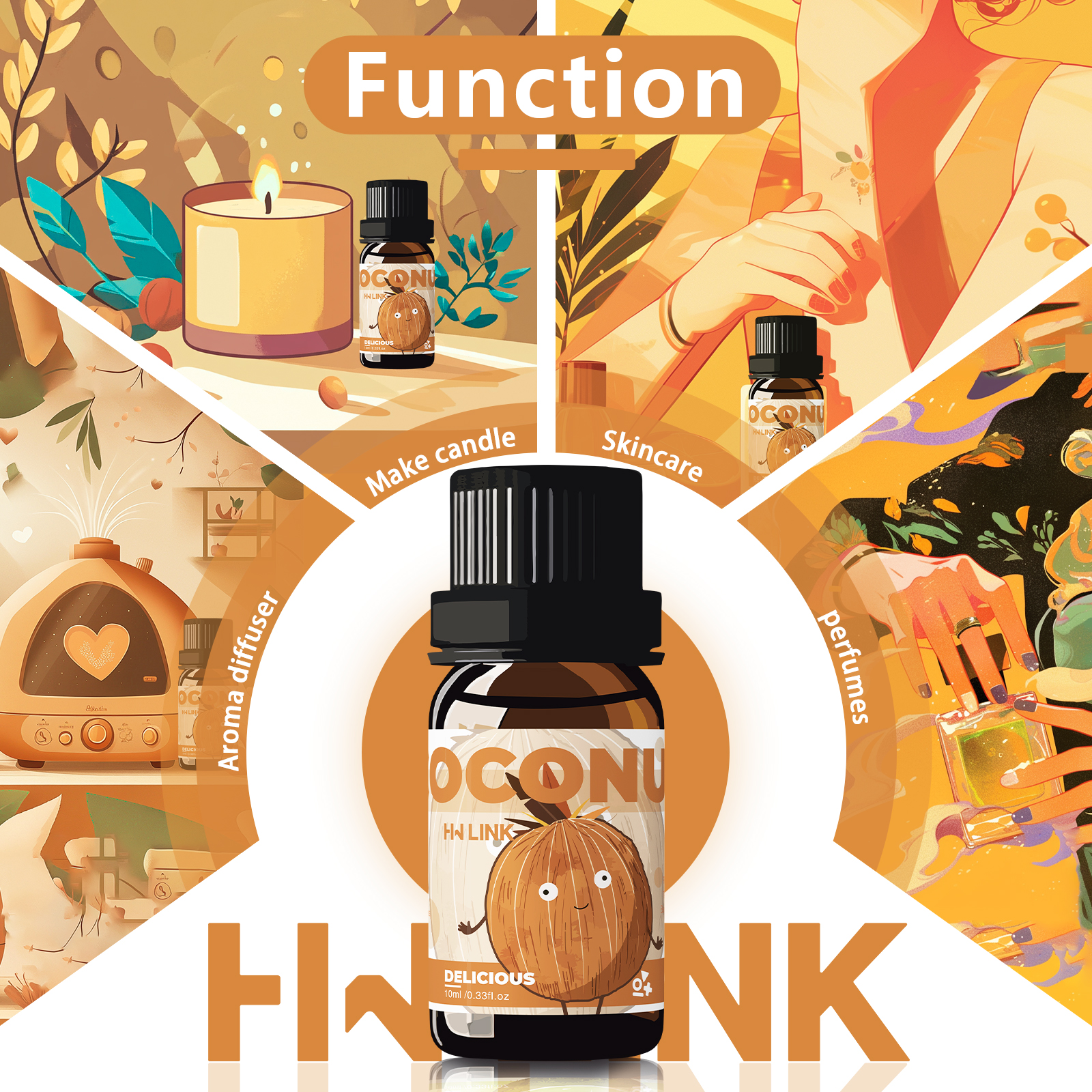 10ml Coconut Essential Oils No - Perfume Fragrance Oils For Candles บทวิจารณ์และราคา