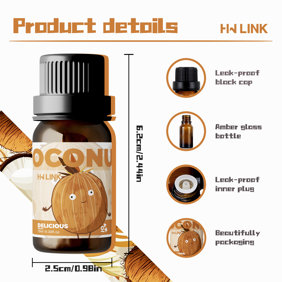 10ml Coconut Essential Oils No - Perfume Fragrance Oils For Candles บทวิจารณ์และราคา