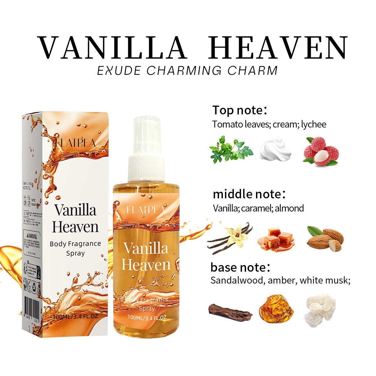 Vanilla Body Mist–Alcohol-Free - Perfume Fragrance Hair Spray บทวิจารณ์และราคา