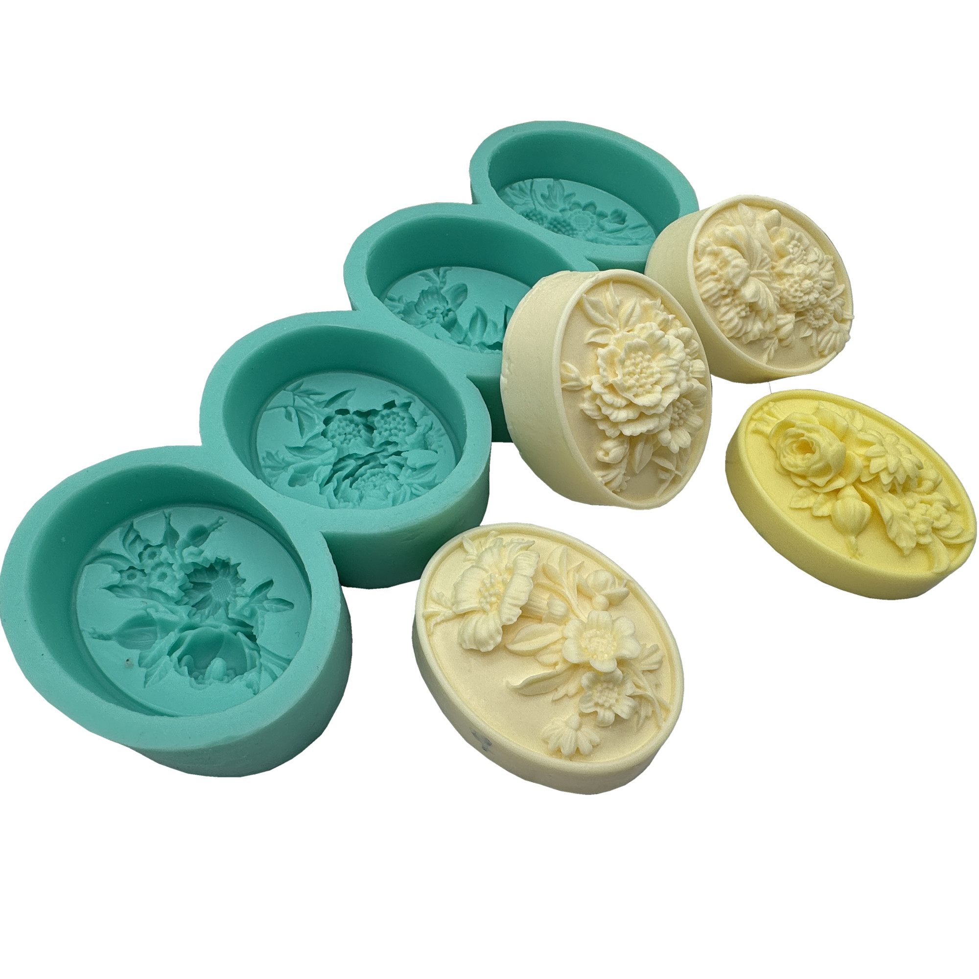 4Cavity Oval Flower 3D Soap Mo - Perfume Fragrance Oils For Candles บทวิจารณ์และราคา
