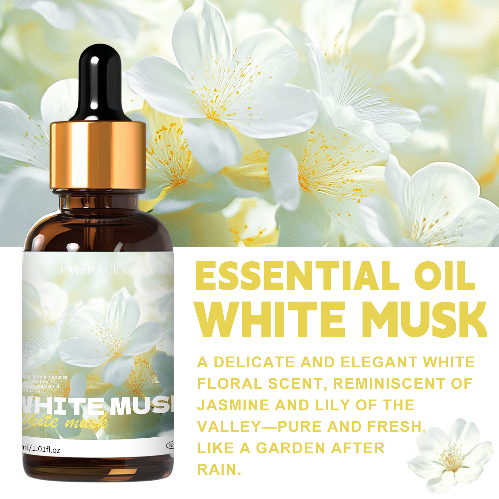 30ml White Musk Essential Oil  - Perfume Fragrance Oils For Candles บทวิจารณ์และราคา