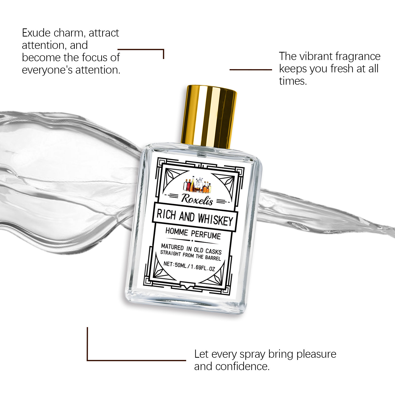 Roxelis 50ml Charm Whisky Men' - Perfume Fragrances บทวิจารณ์และราคา