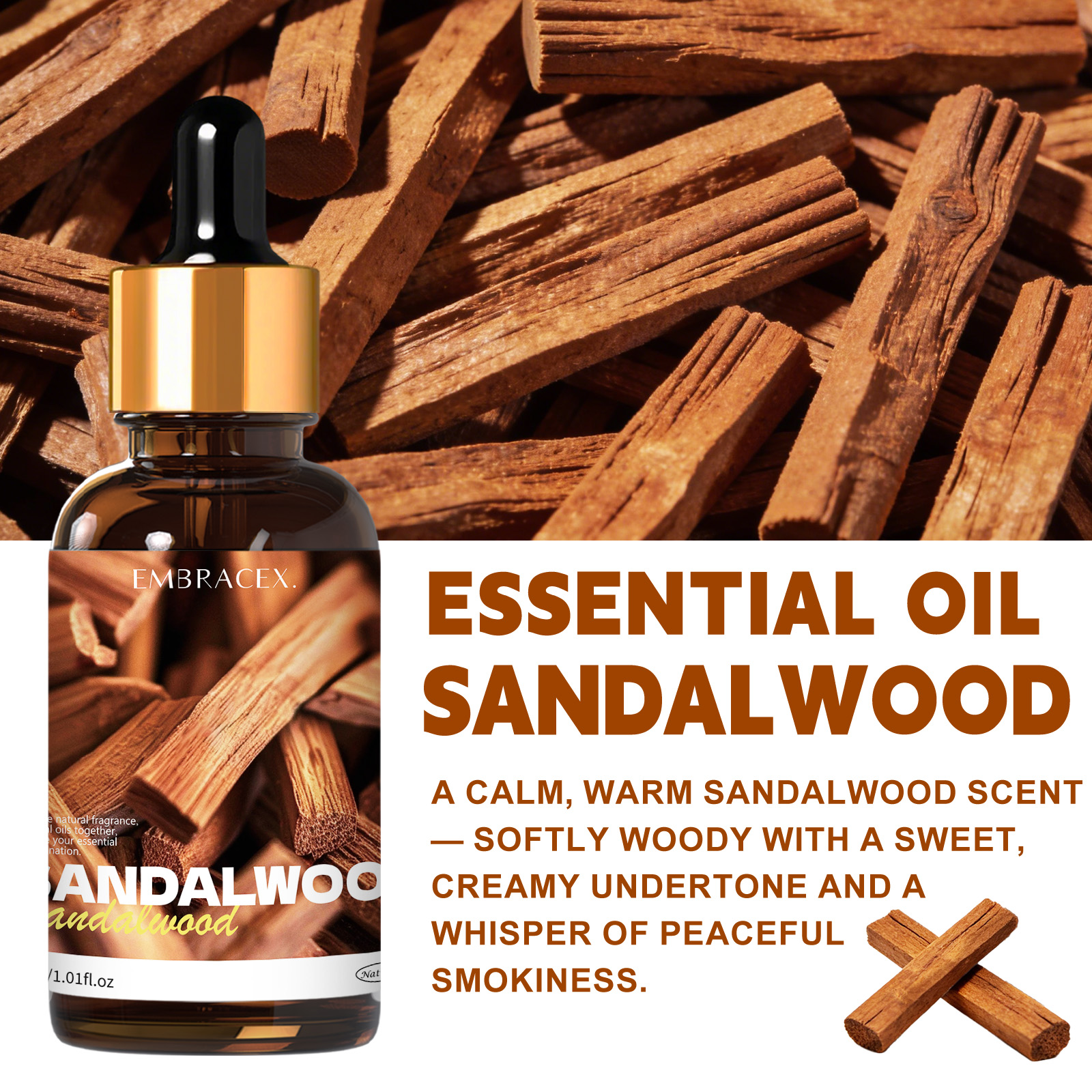 30ml Sandalwood Natural Plant  - Perfume Fragrance Oils For Candles บทวิจารณ์และราคา